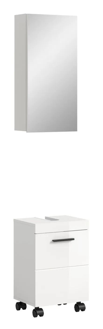 Badkombination Nova | 2-teilig | weiß Hochglanz ohne Aufsatzleuchte