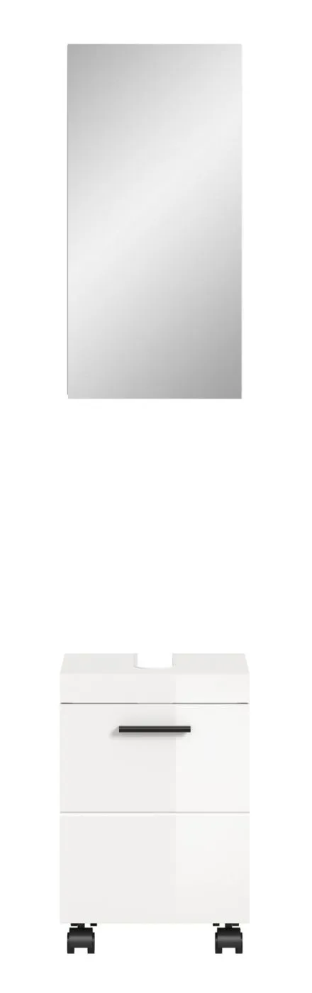 Badkombination Nova | 2-teilig | weiß Hochglanz ohne Aufsatzleuchte