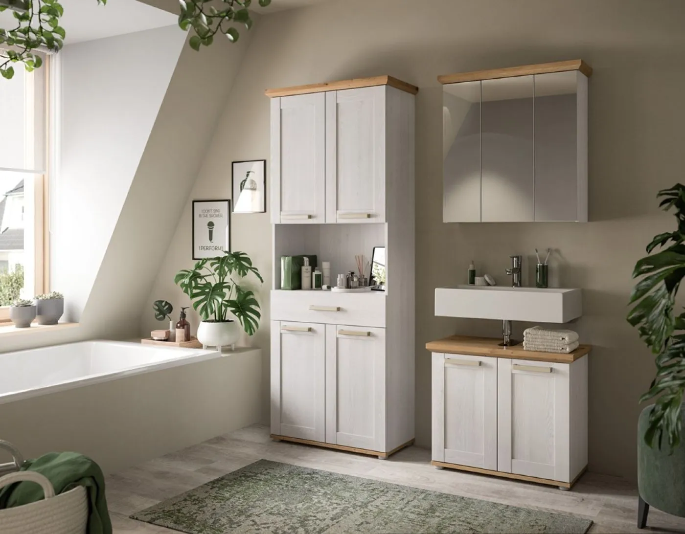 Badkombination Verona 1 | 3-teilig | Sibiu Larche / Artisan Eiche ohne