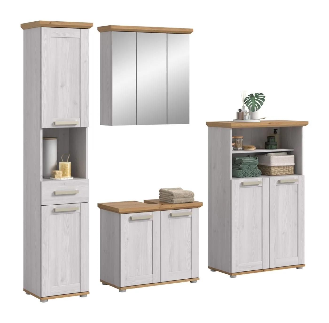 Badkombination Verona | 4-teilig | Sibiu Lärche / Artisan Eiche ohne