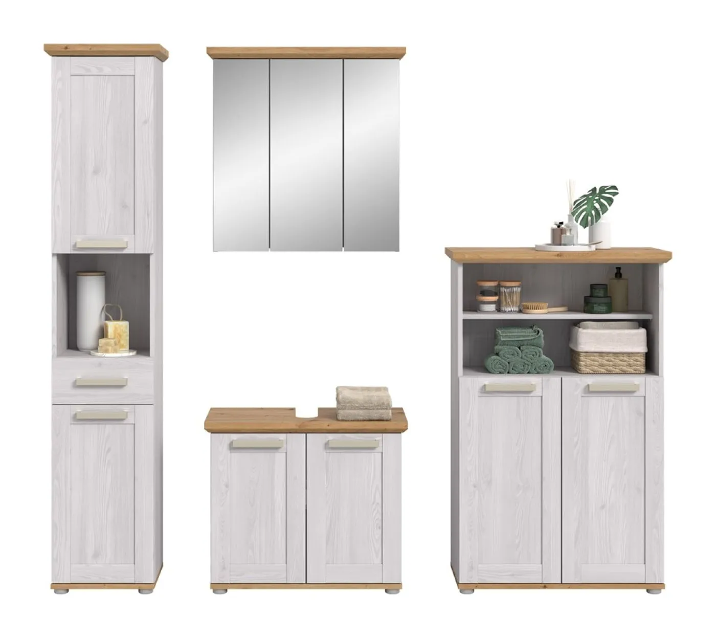 Badkombination Verona | 4-teilig | Sibiu Lärche / Artisan Eiche ohne