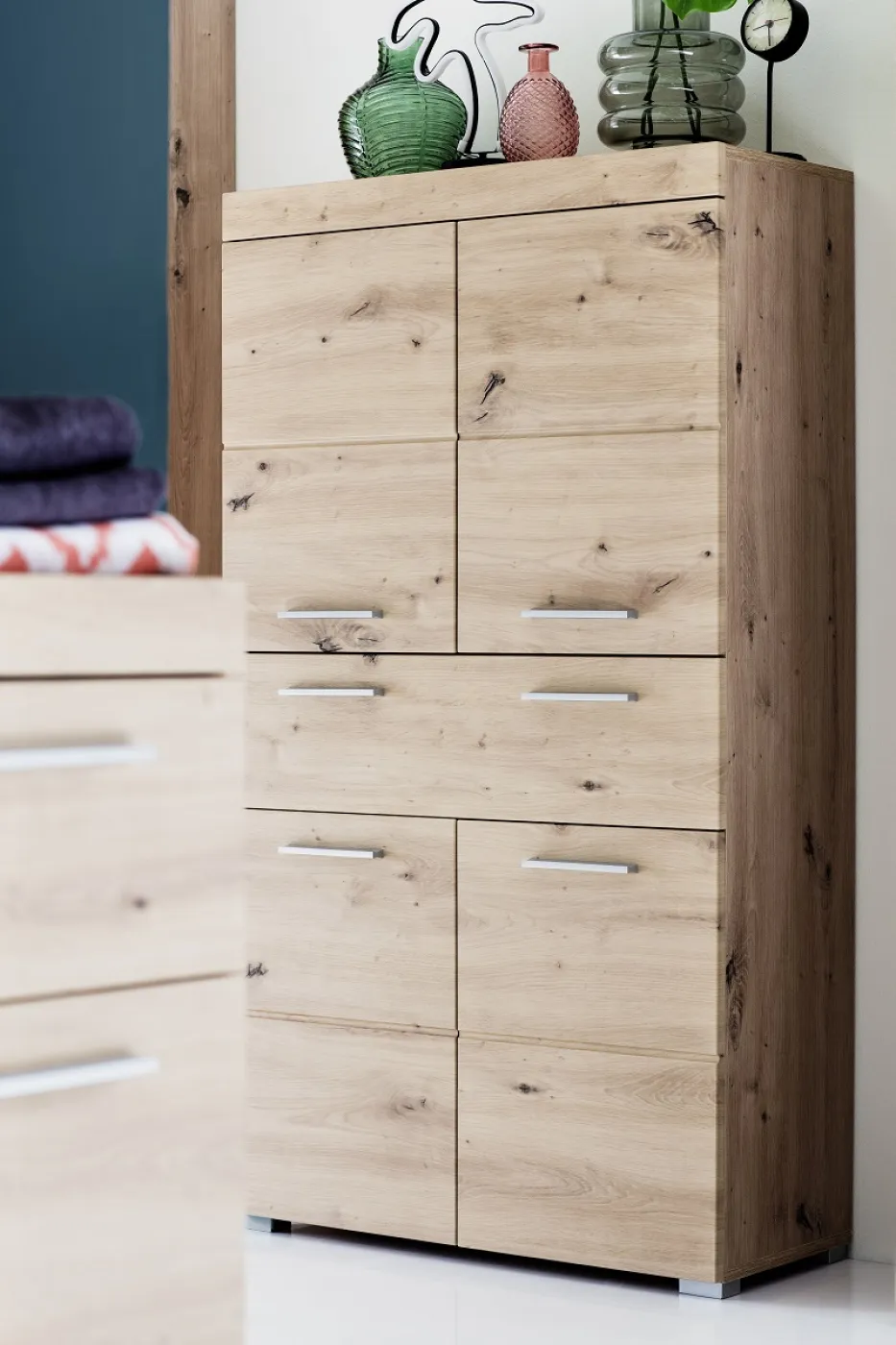 Badschrank Badkommode breit Amanda | Eiche Asteiche