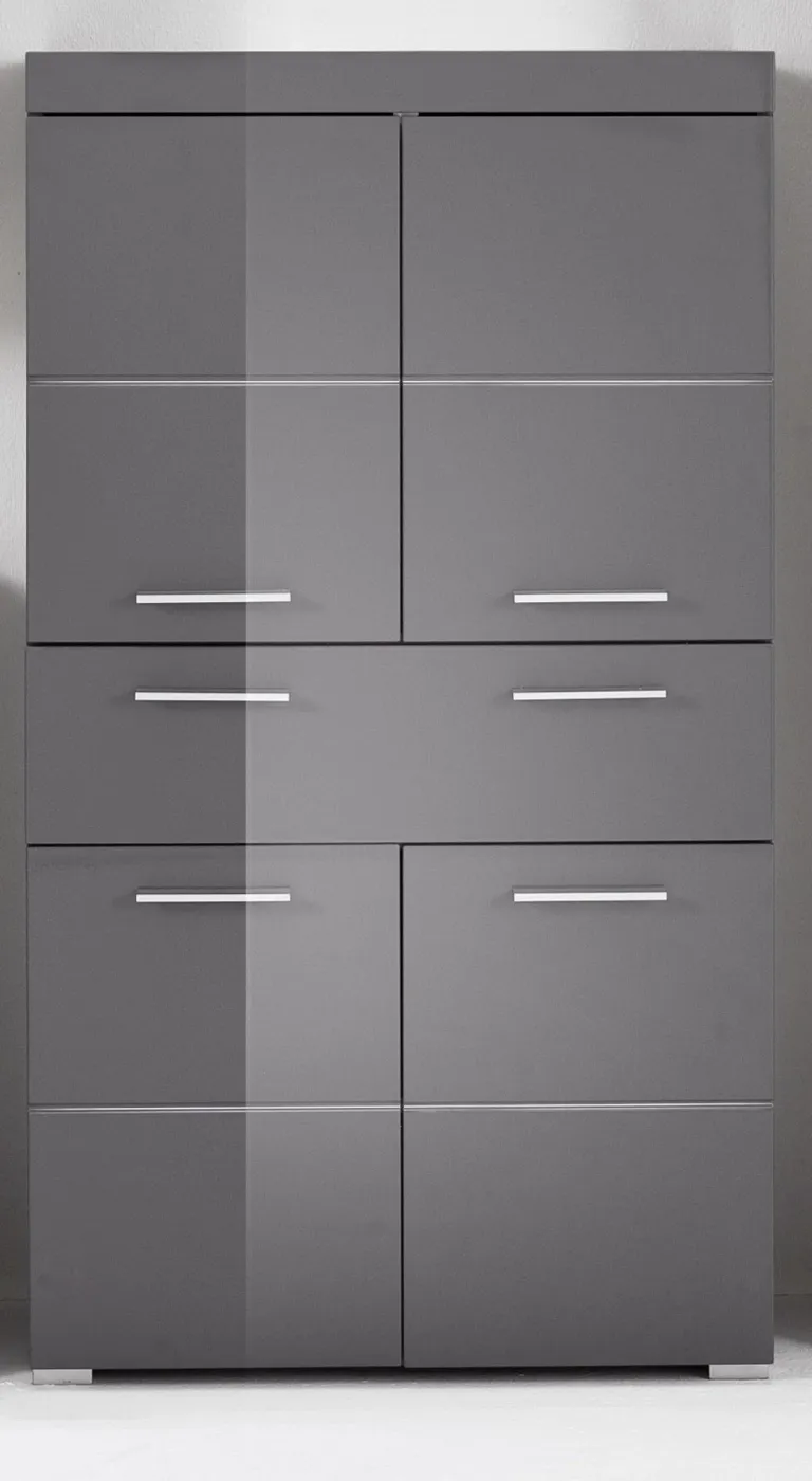 Badschrank Badkommode breit Amanda | grau Hochglanz