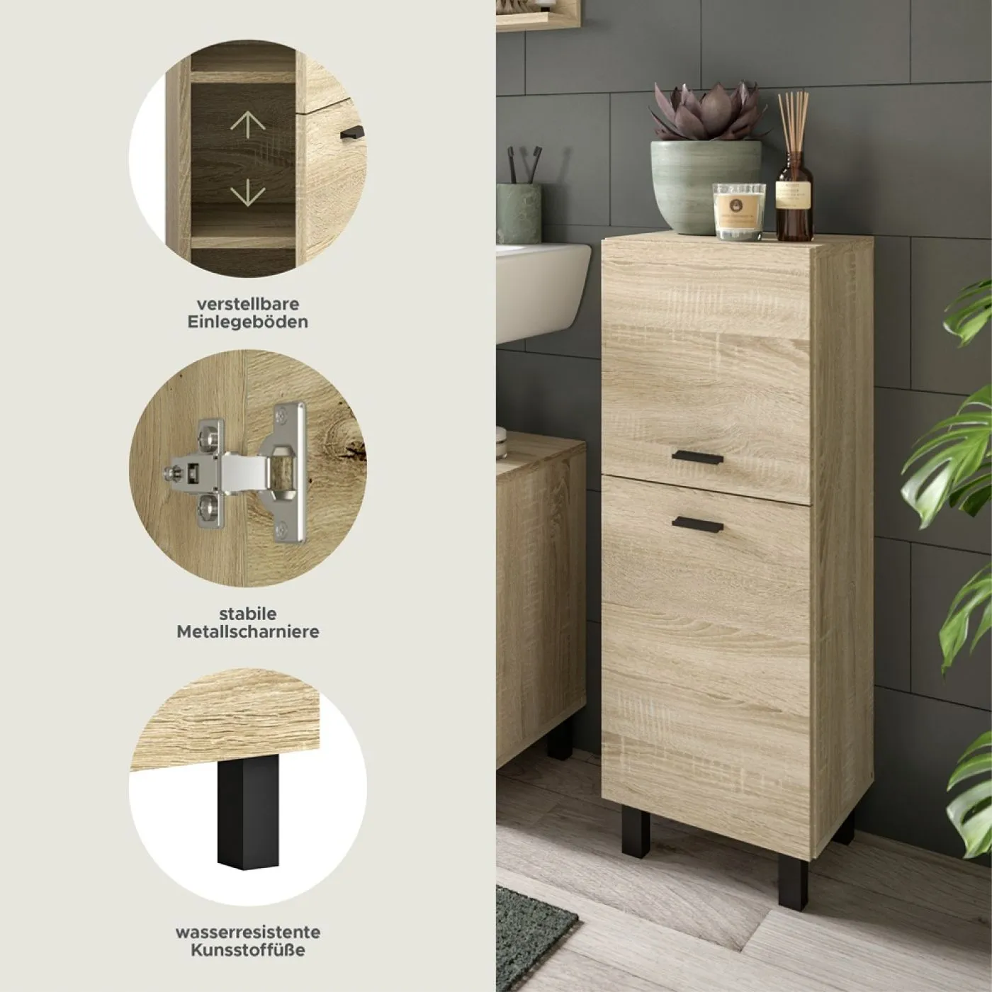 Badschrank Boston klein | Eiche Sonoma