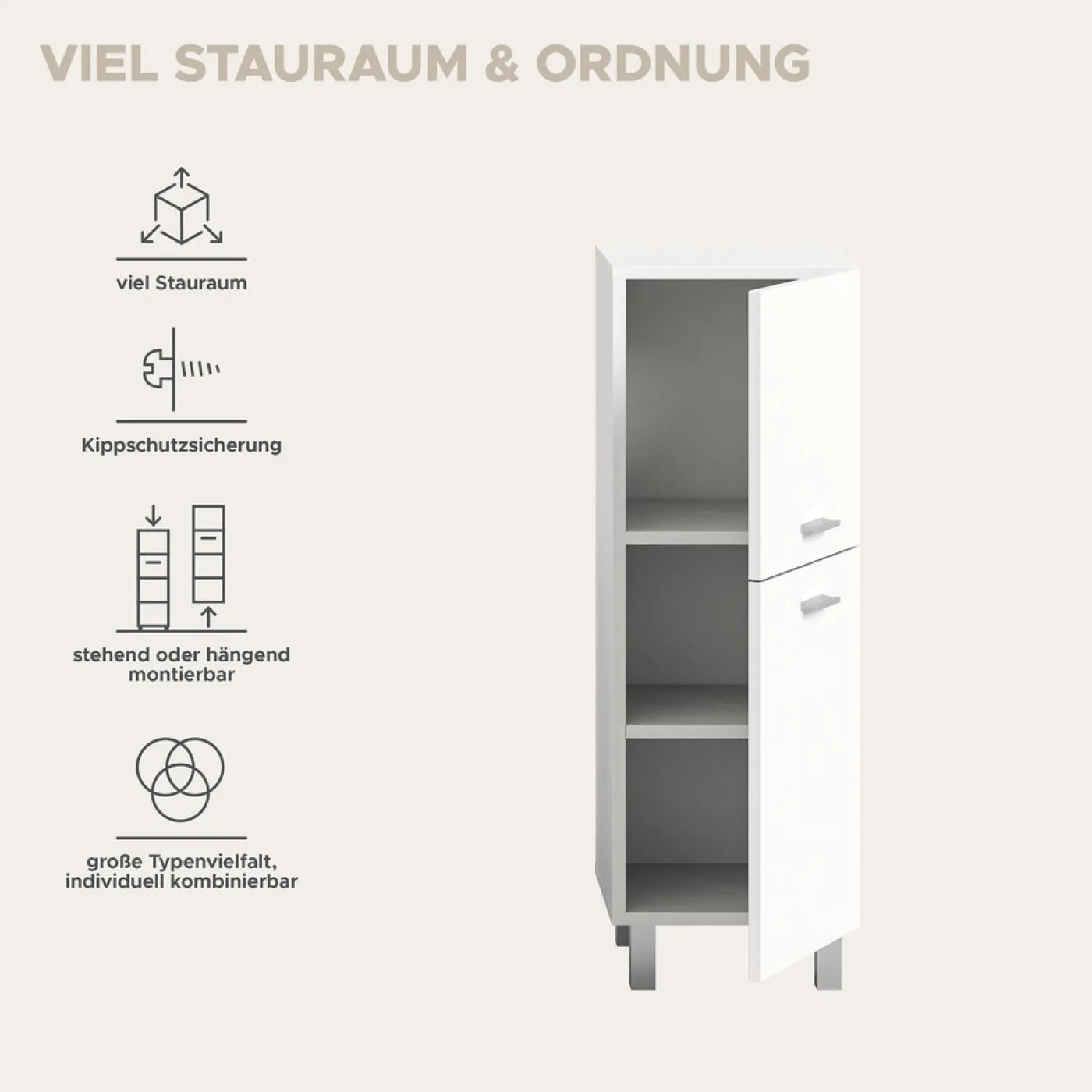 Badschrank Boston klein | weiß