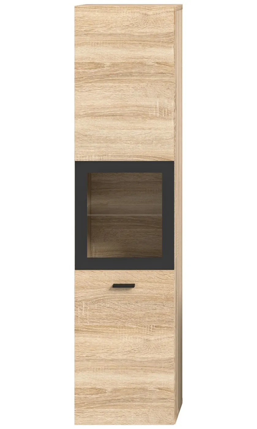 Badschrank Boston | mit Glastür | Eiche Sonoma | mit Glasbodenclip