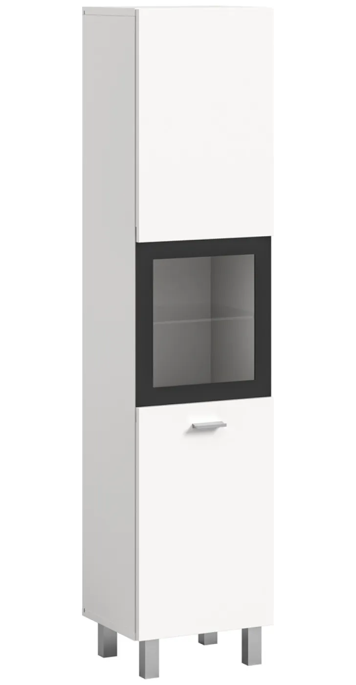 Badschrank Boston | mit Glastür | weiß