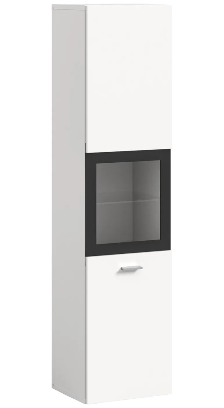 Badschrank Boston | mit Glastür | weiß | mit Glasbodenclip