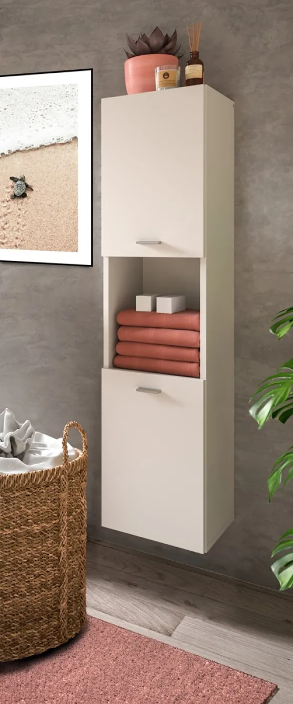 Badschrank Boston | mit offenem Fach | weiß