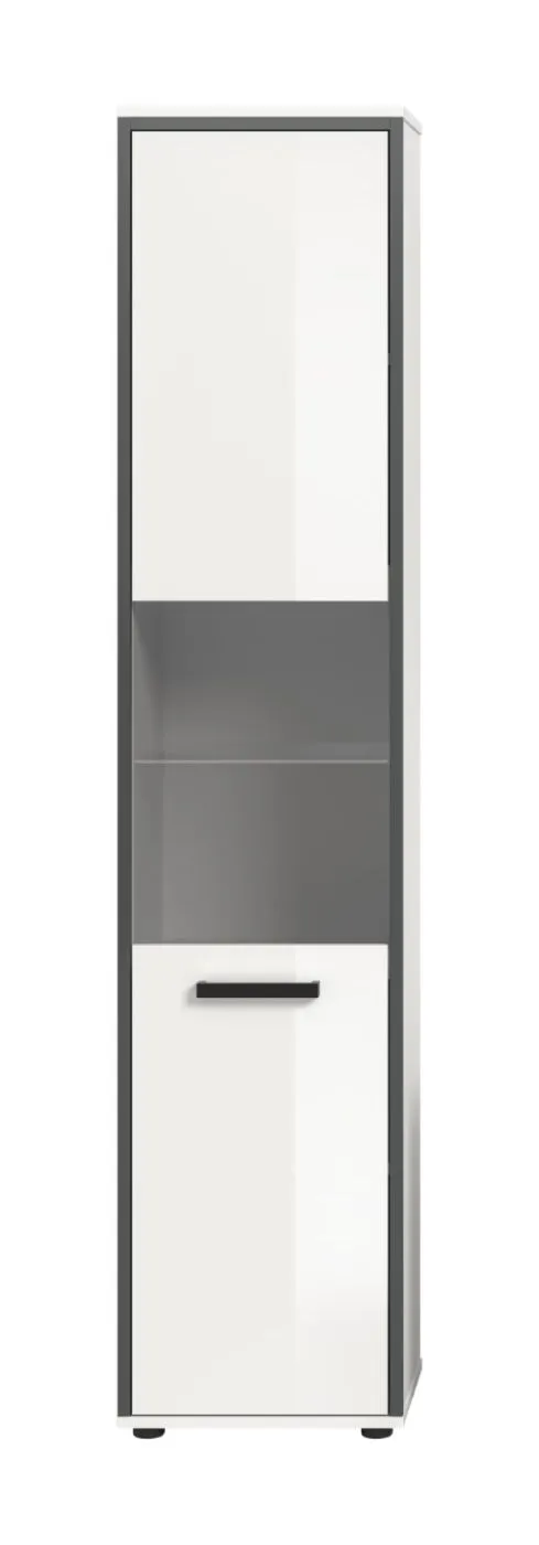 Badschrank Kojak 2 | weiß / weiß Hochglanz | mit Beleuchtung