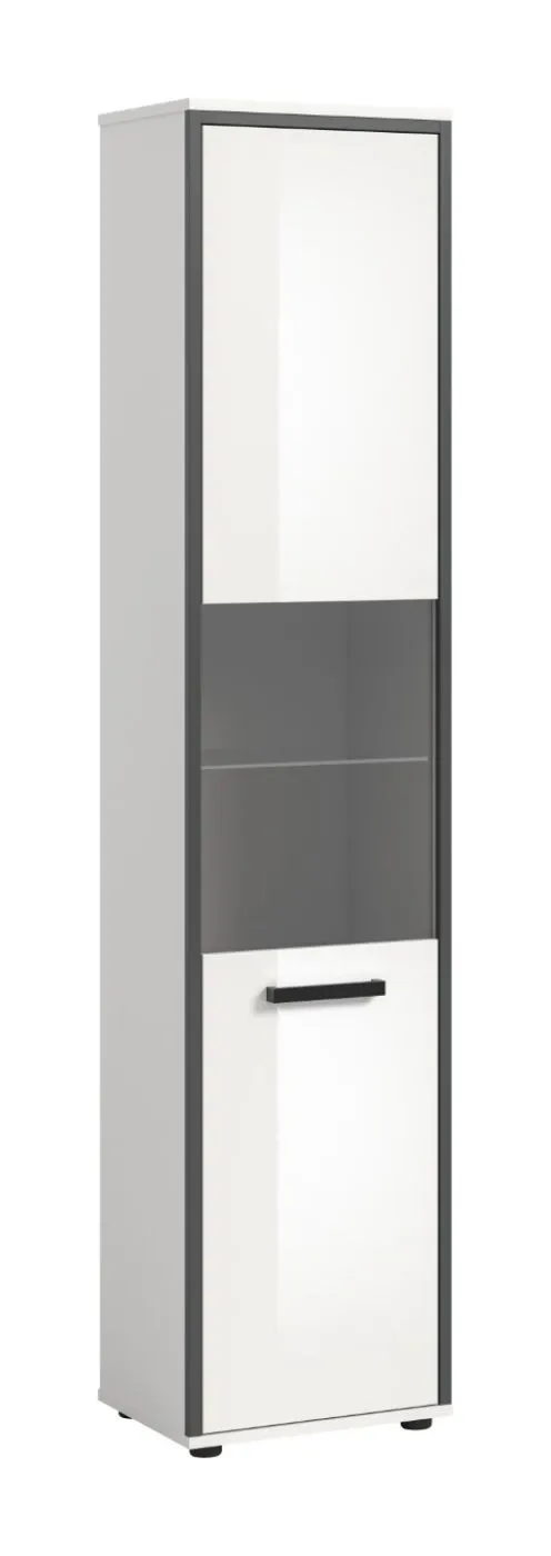 Badschrank Kojak 2 | weiß / weiß Hochglanz | optional Beleuchtung