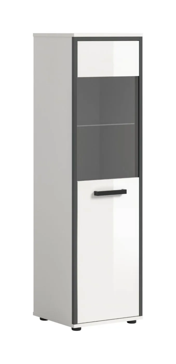 Badschrank Kojak | weiß / weiß Hochglanz | mit Beleuchtung