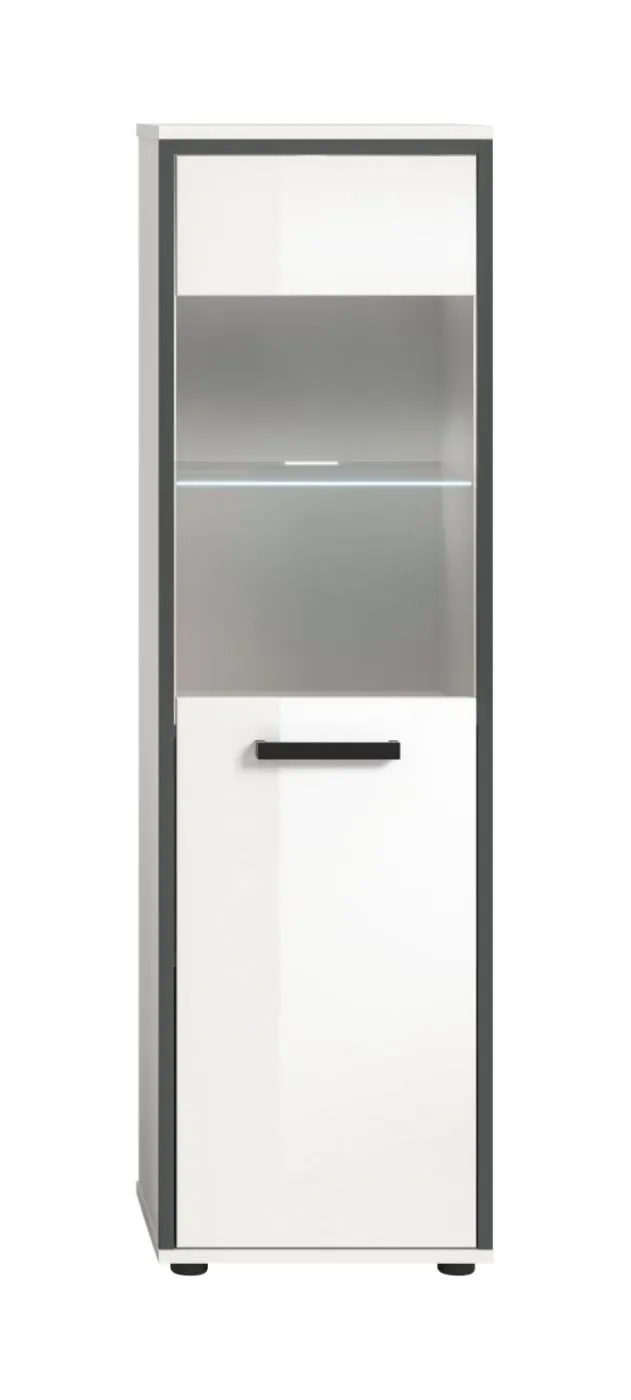 Badschrank Kojak | weiß / weiß Hochglanz | mit Beleuchtung