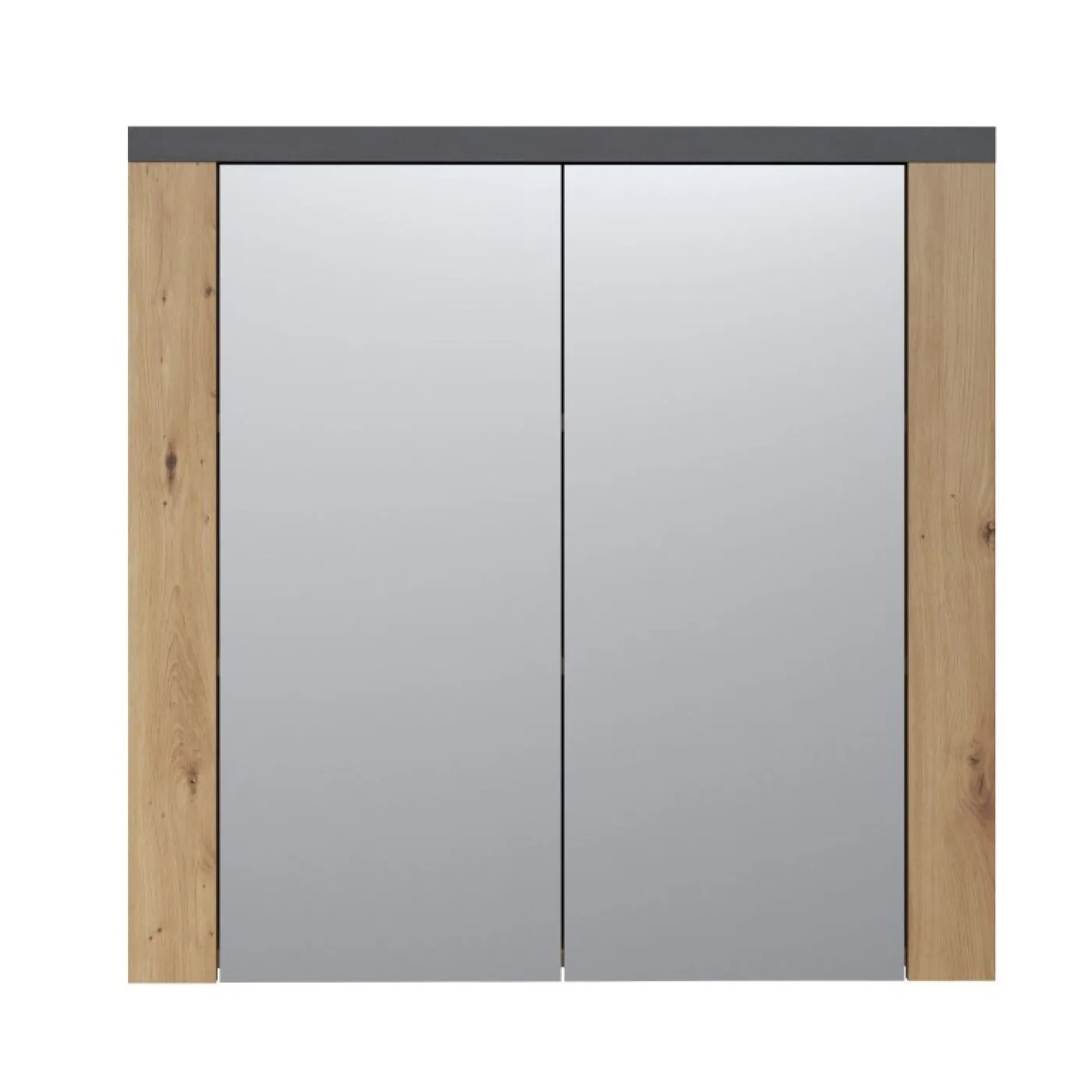 Spiegelschrank Bad Follow | Artisan Eiche / Matera grau mit LED Aufsatzleuchte