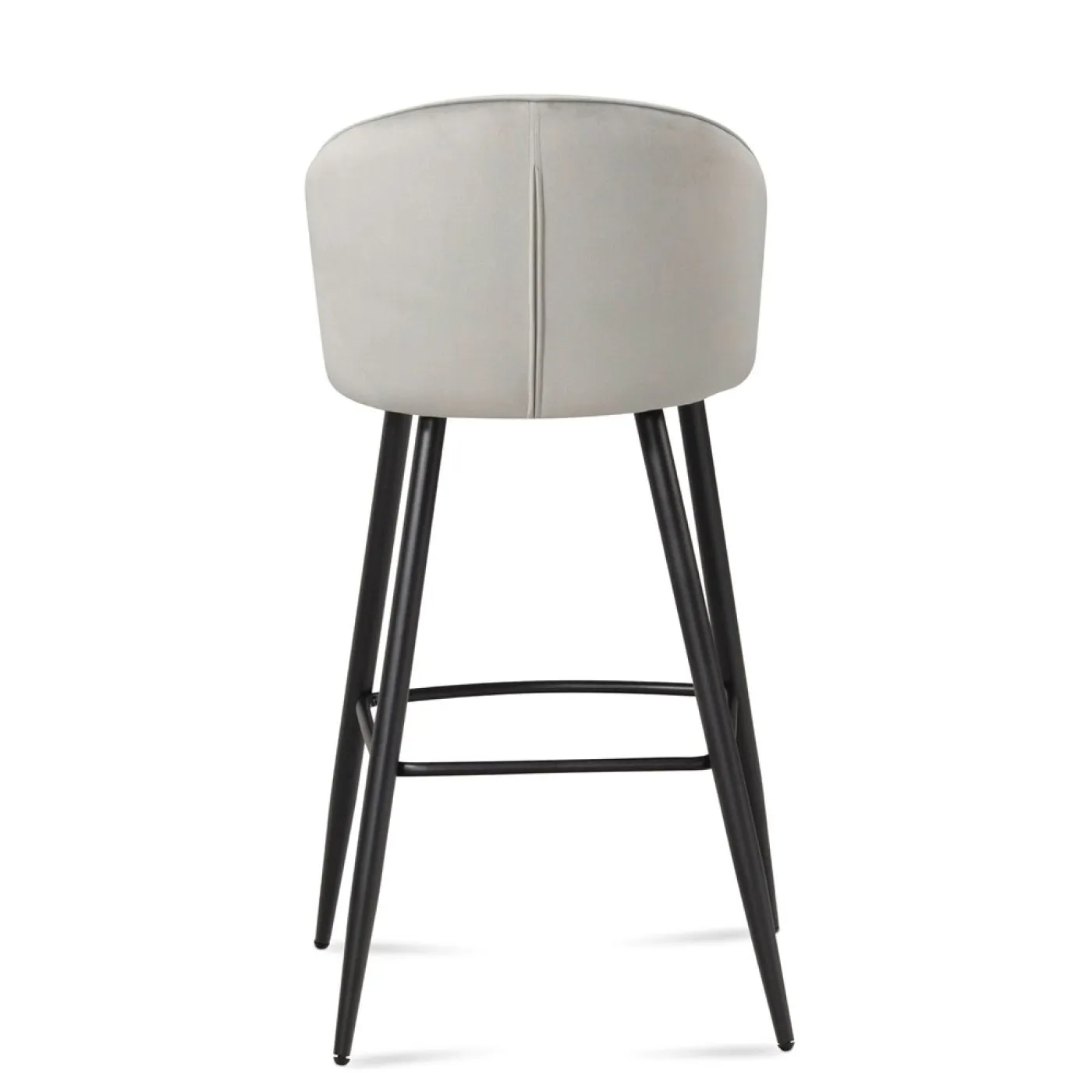 Barhocker 2er Set Shella | mit Fußablage | samt | grau