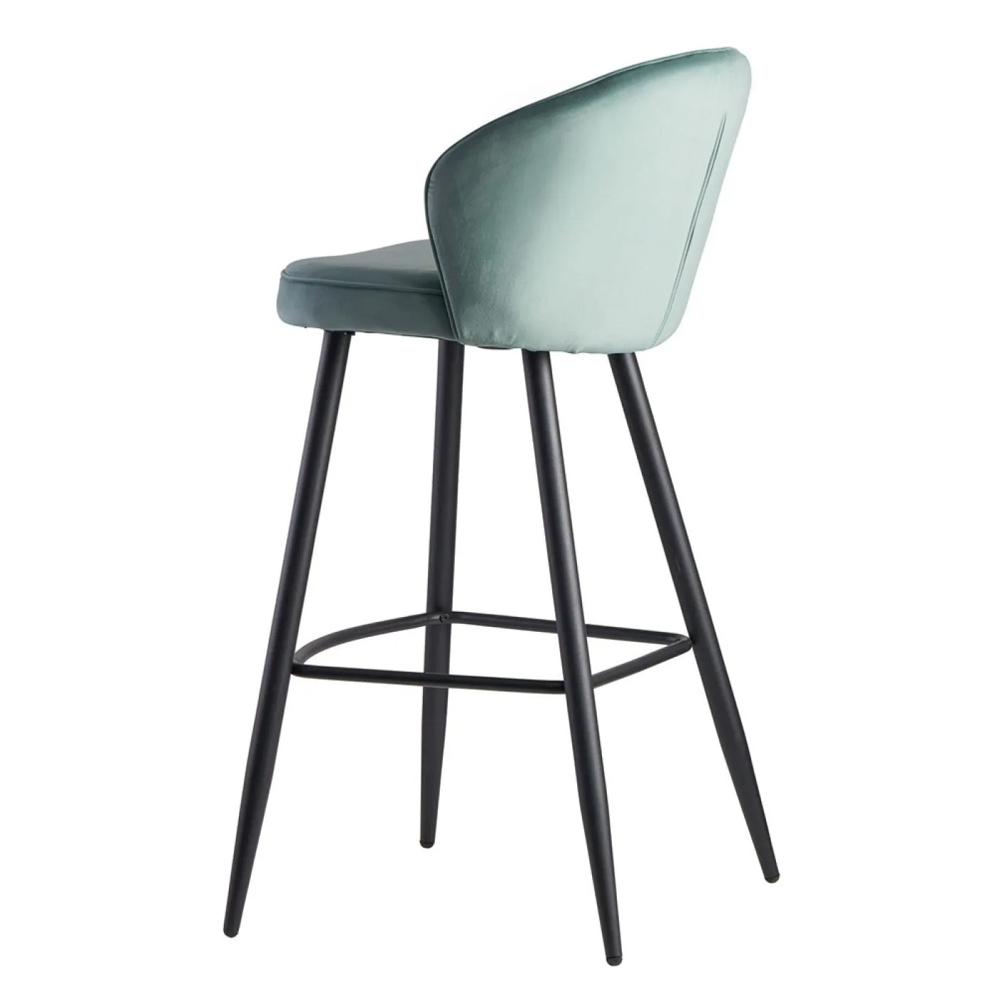 Barhocker Shella | mit Fußablage | samt | hellgrün