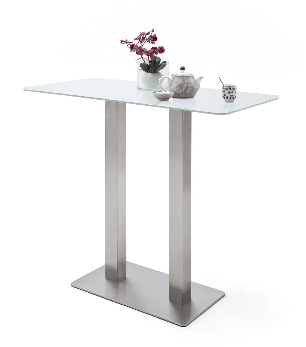 Bartisch Glastisch Zarina 2 | weiß matt | 120 x 60