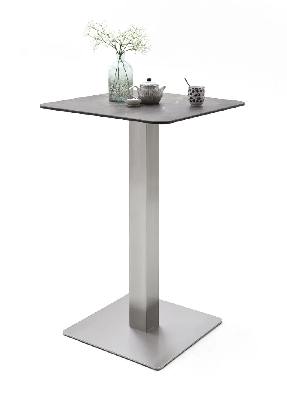 Bartisch Glastisch Zarina | Mokka | quadratisch | 70 x 70