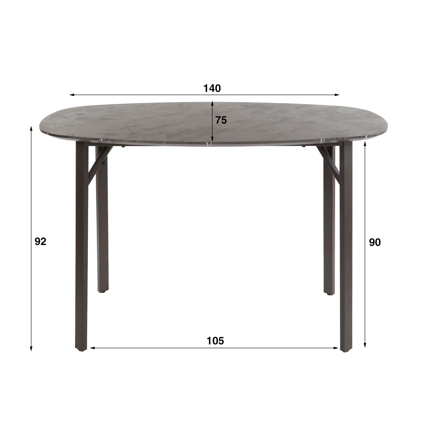 Bartisch Nagare oval | Melamin | schwarzbraun | 140 cm