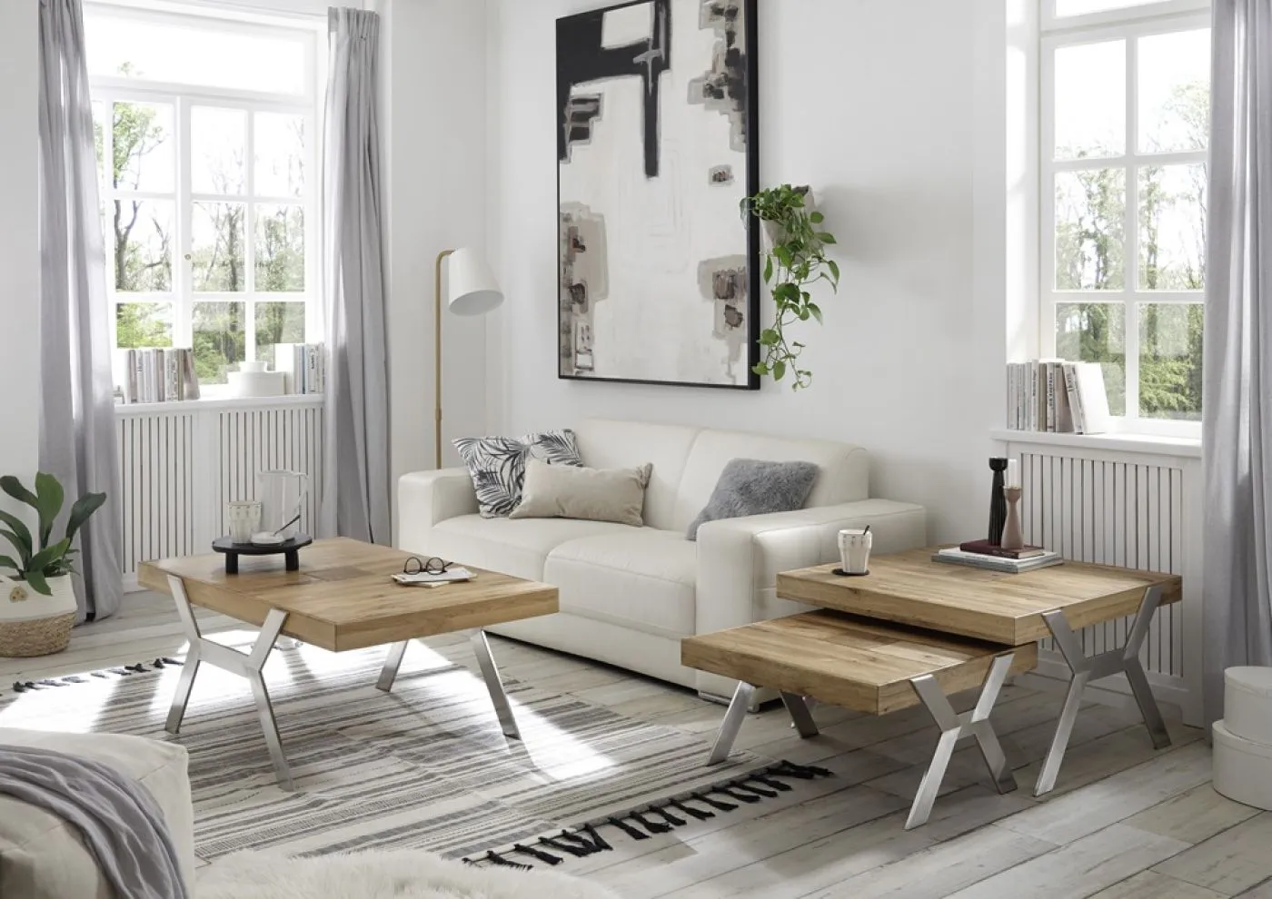 Beistelltisch Burgas | Zerreiche massiv | natur | 110 x 45 x 70 cm