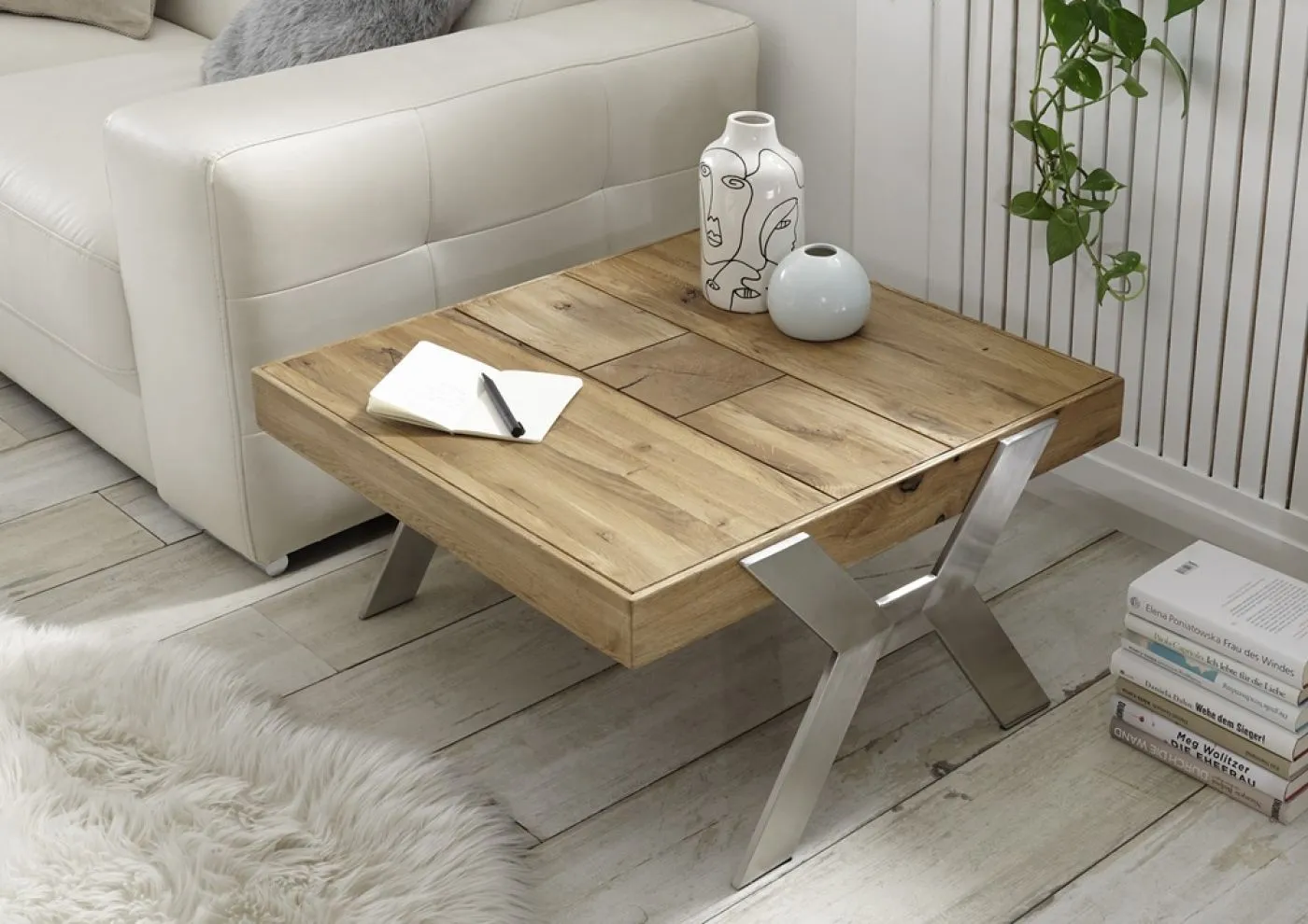 Beistelltisch Burgas | Zerreiche massiv | natur | 80 x 45 x 80 cm