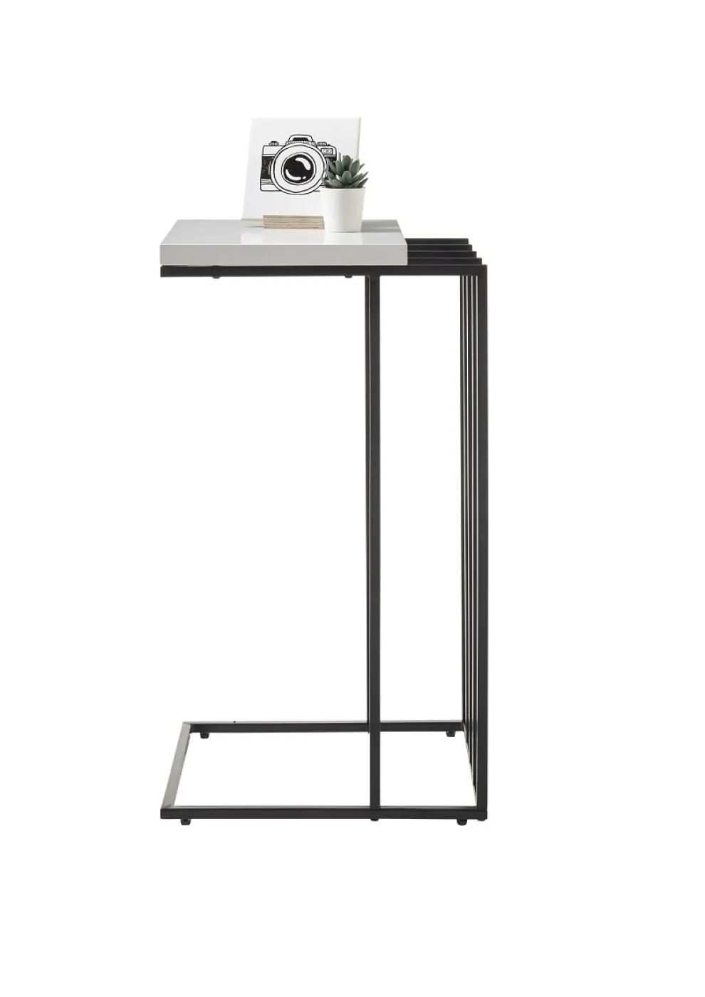 Beistelltisch Juba | 40x35 | weiß matt / schwarz