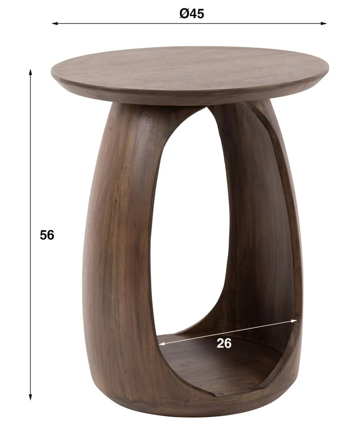 Beistelltisch Kina 2 | Akazie massiv | glaze brown