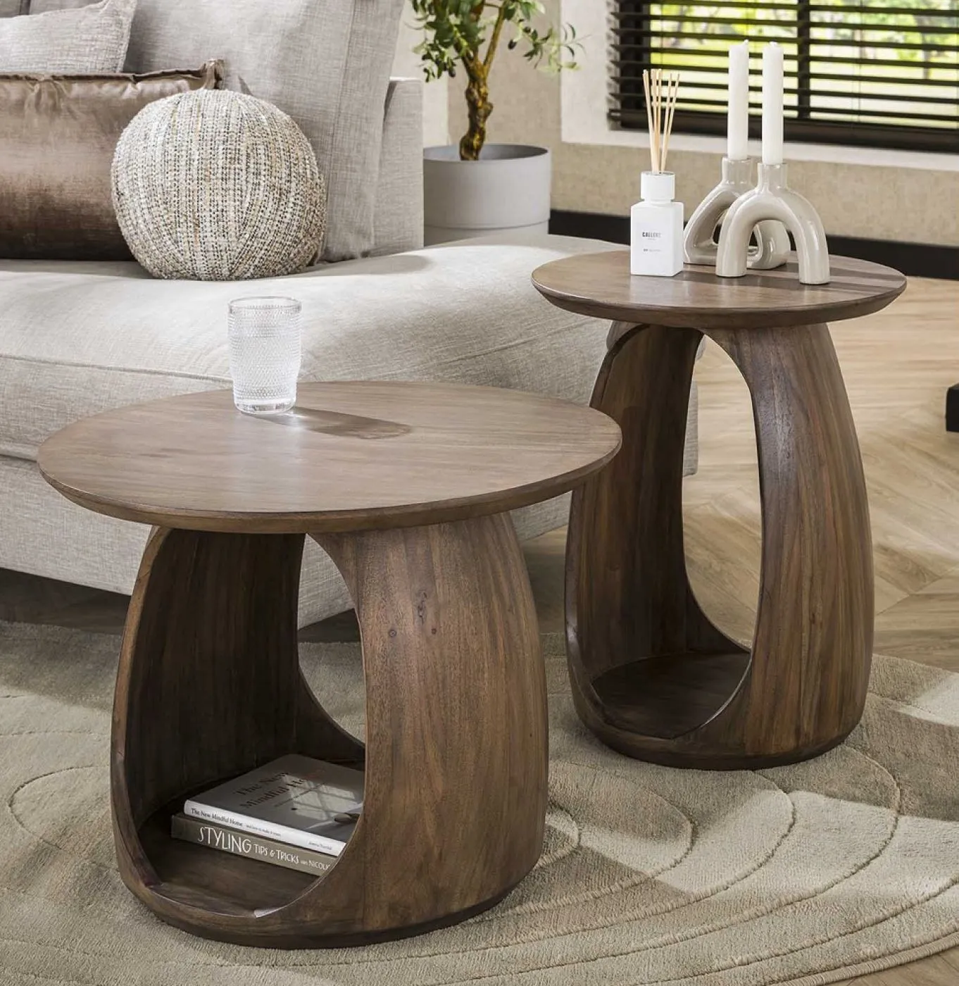 Beistelltisch Kina 3 | Akazie massiv | glaze brown