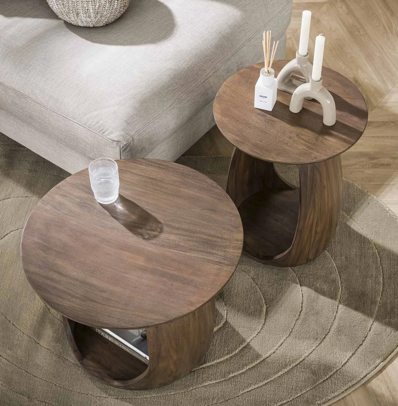 Beistelltisch Kina 3 | Akazie massiv | glaze brown