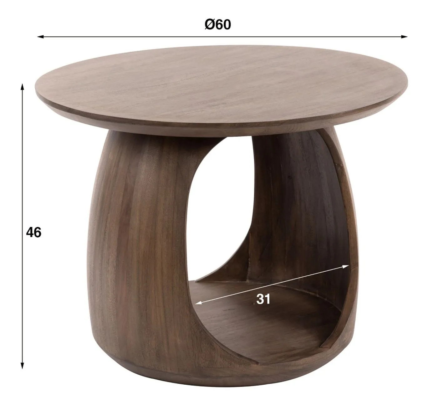 Beistelltisch Kina 3 | Akazie massiv | glaze brown