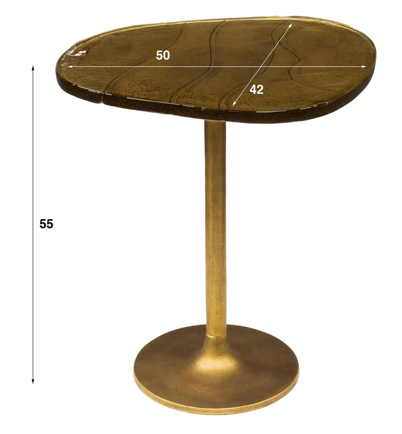 Beistelltisch Mira 2 | Glas | Antikgold