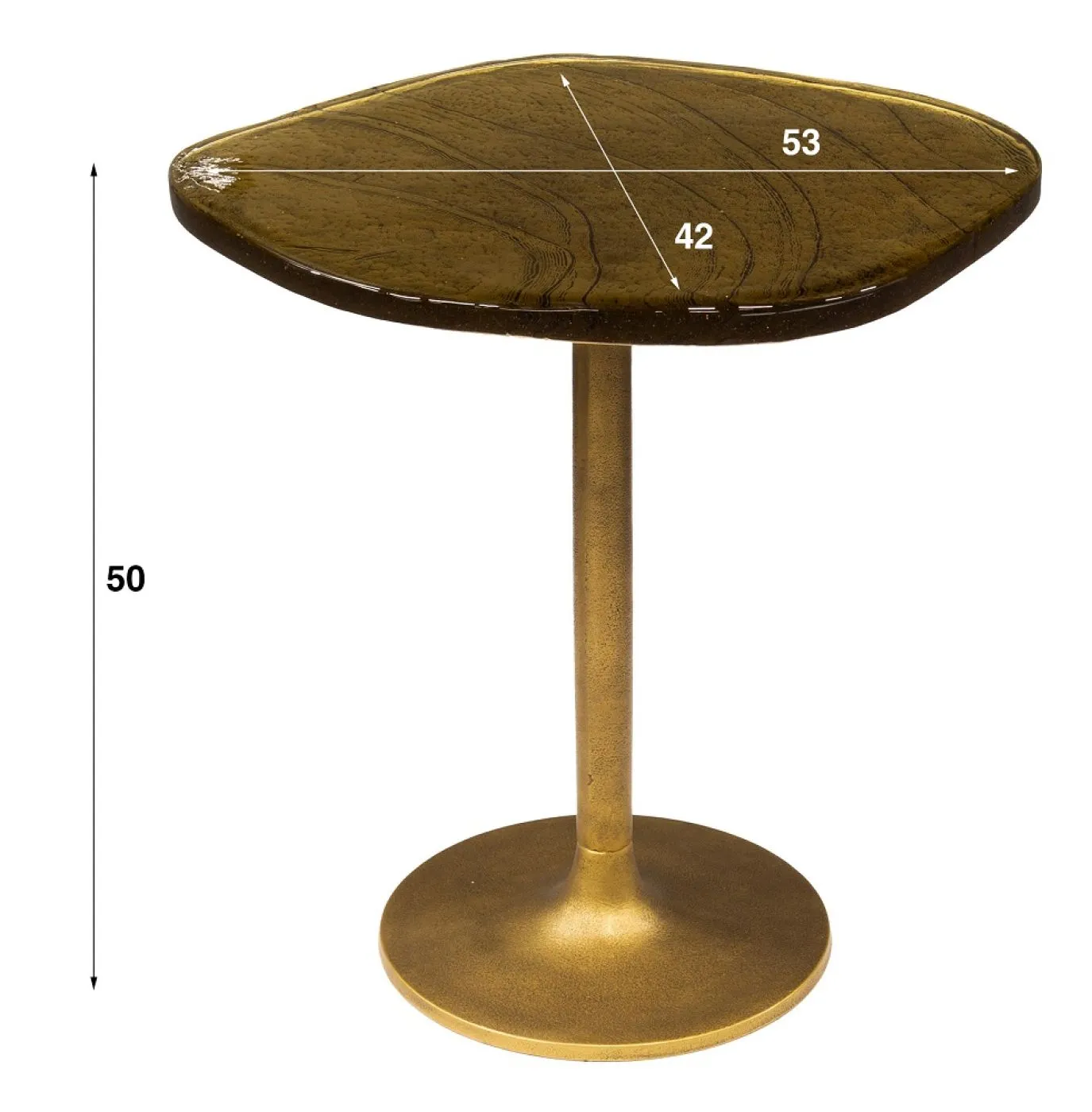 Beistelltisch Mira 3 | Glas | Antikgold