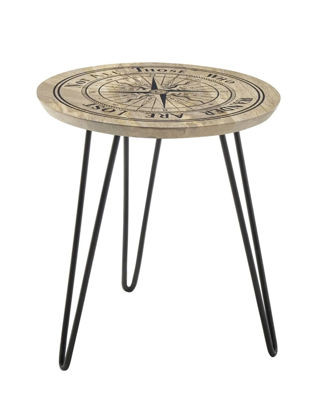 Beistelltisch Nevis | Mango massiv | Ø46/Ø90 | mit Druck | natur | verschiedene Größen