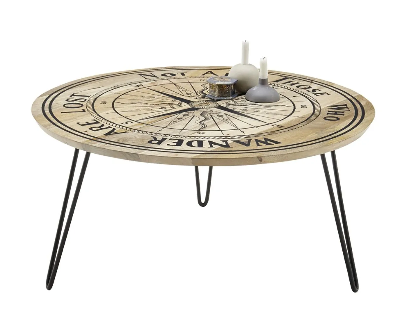 Beistelltisch Nevis | Mango massiv | Ø46/Ø90 | mit Druck | natur | verschiedene Größen