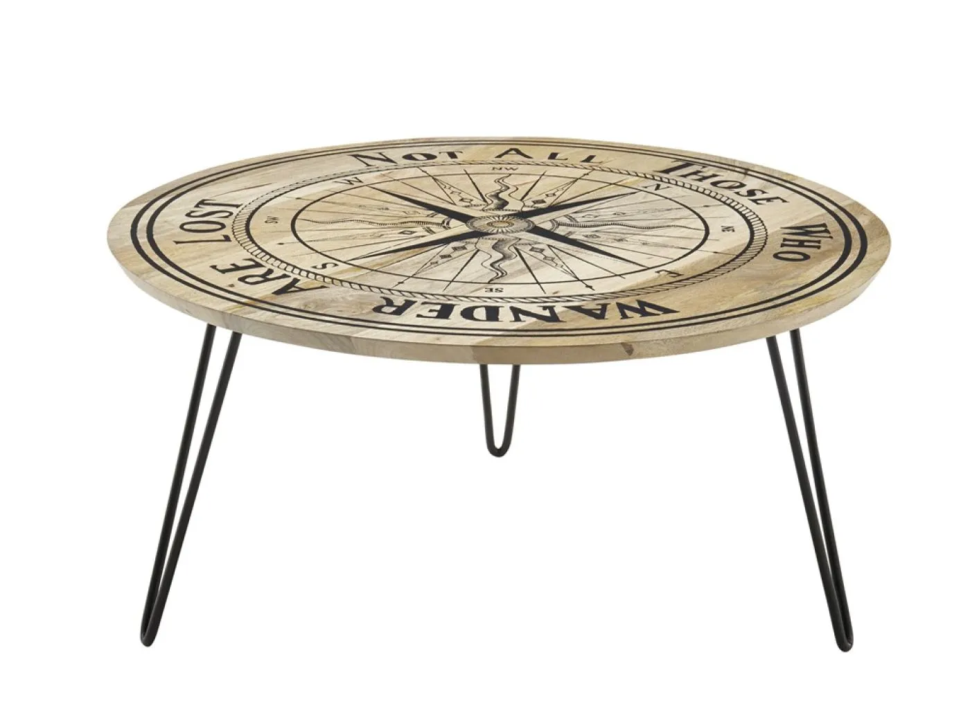 Beistelltisch Nevis | Mango massiv | Ø46/Ø90 | mit Druck | natur | verschiedene Größen