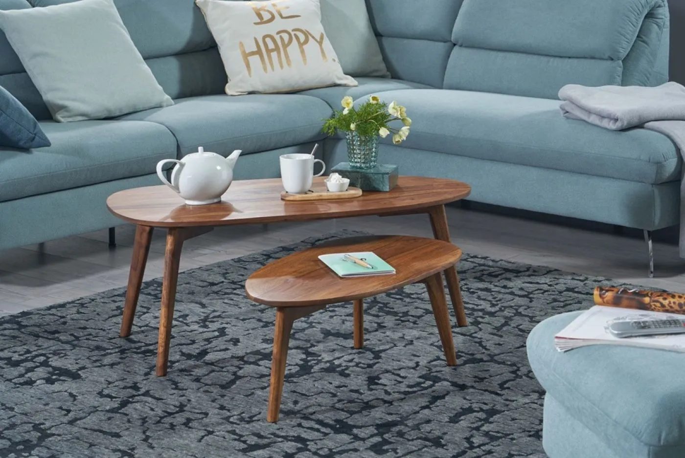 Beistelltisch Set Boma 2-teilig | Sheesham Holz massiv | braun