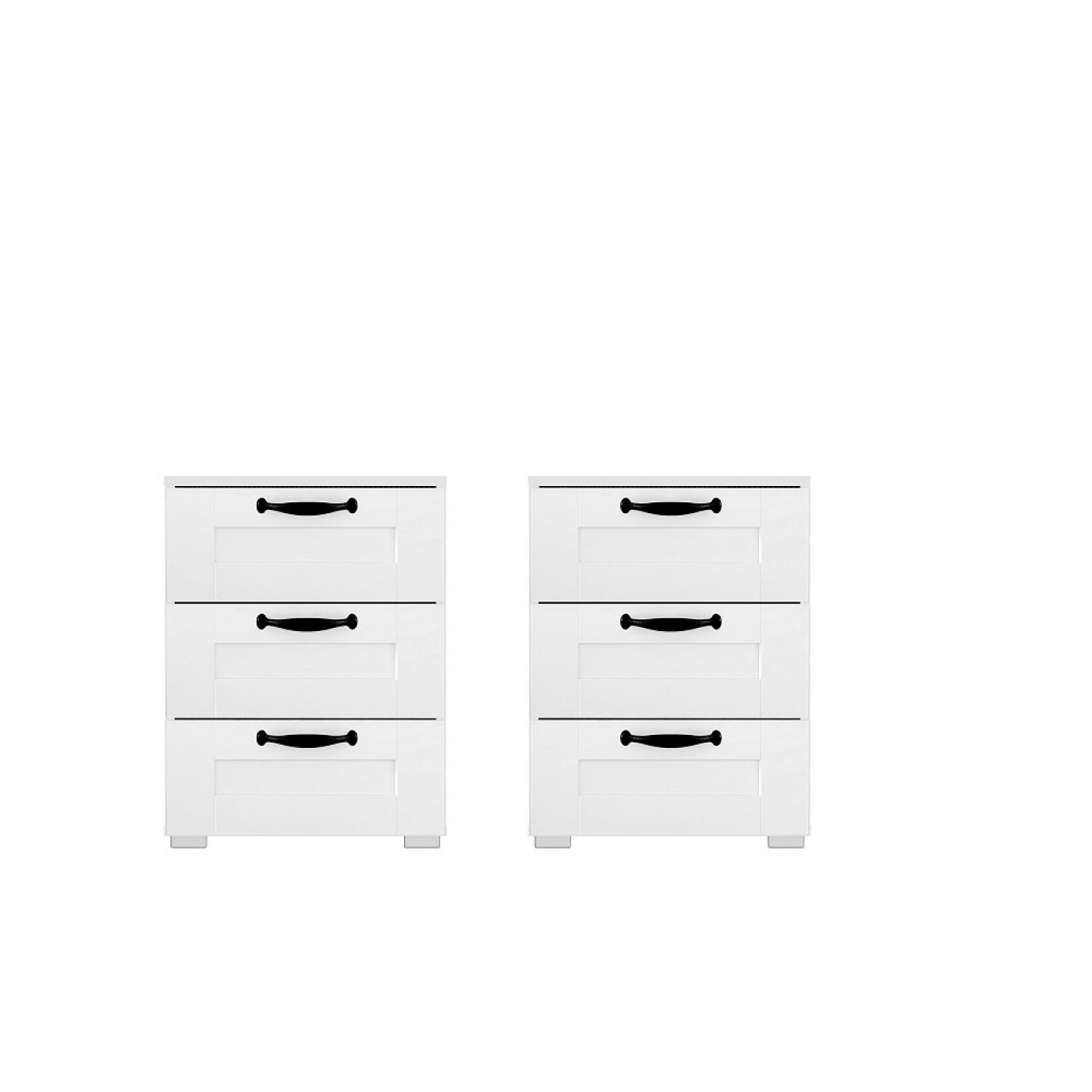 Bett Set Cottage | mit Schubkästen | alpinweiß | verschiedene Größen