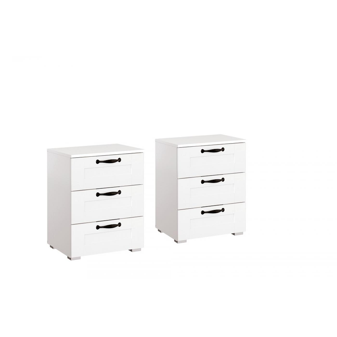 Bett Set Cottage | mit Schubkästen | alpinweiß | verschiedene Größen