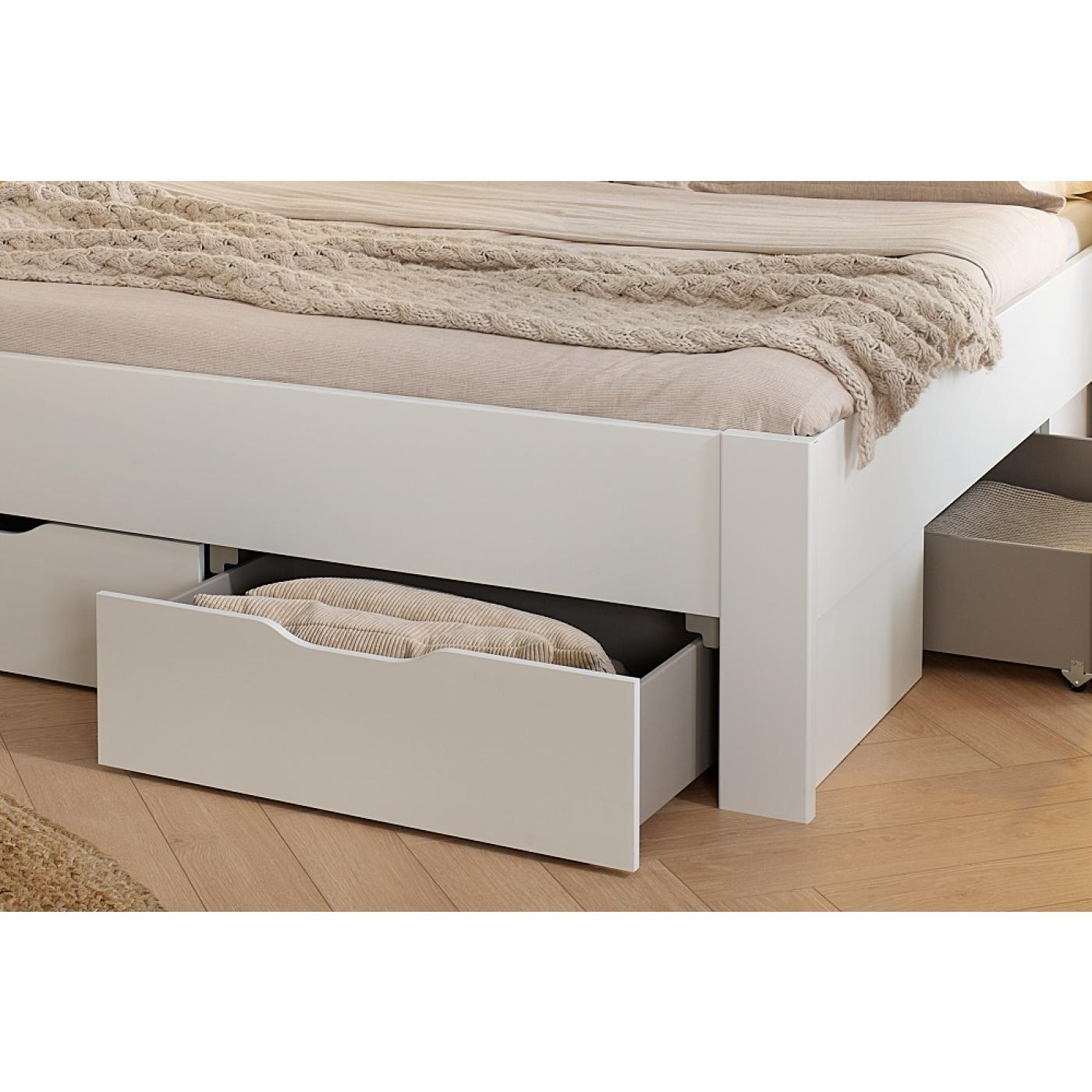 Bett Set Cottage | mit Schubkästen | alpinweiß | verschiedene Größen