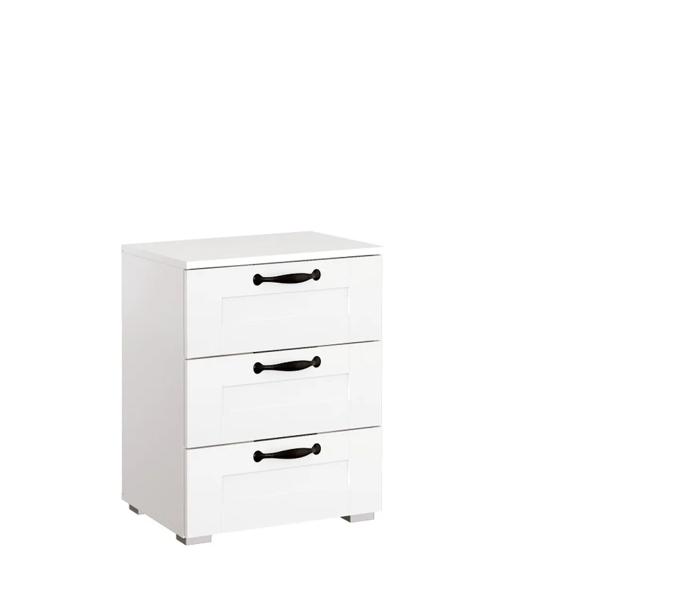 Bett Set Cottage | mit Sockelschubkästen | alpinweiß | 180x200 | mit 2 Nachttische