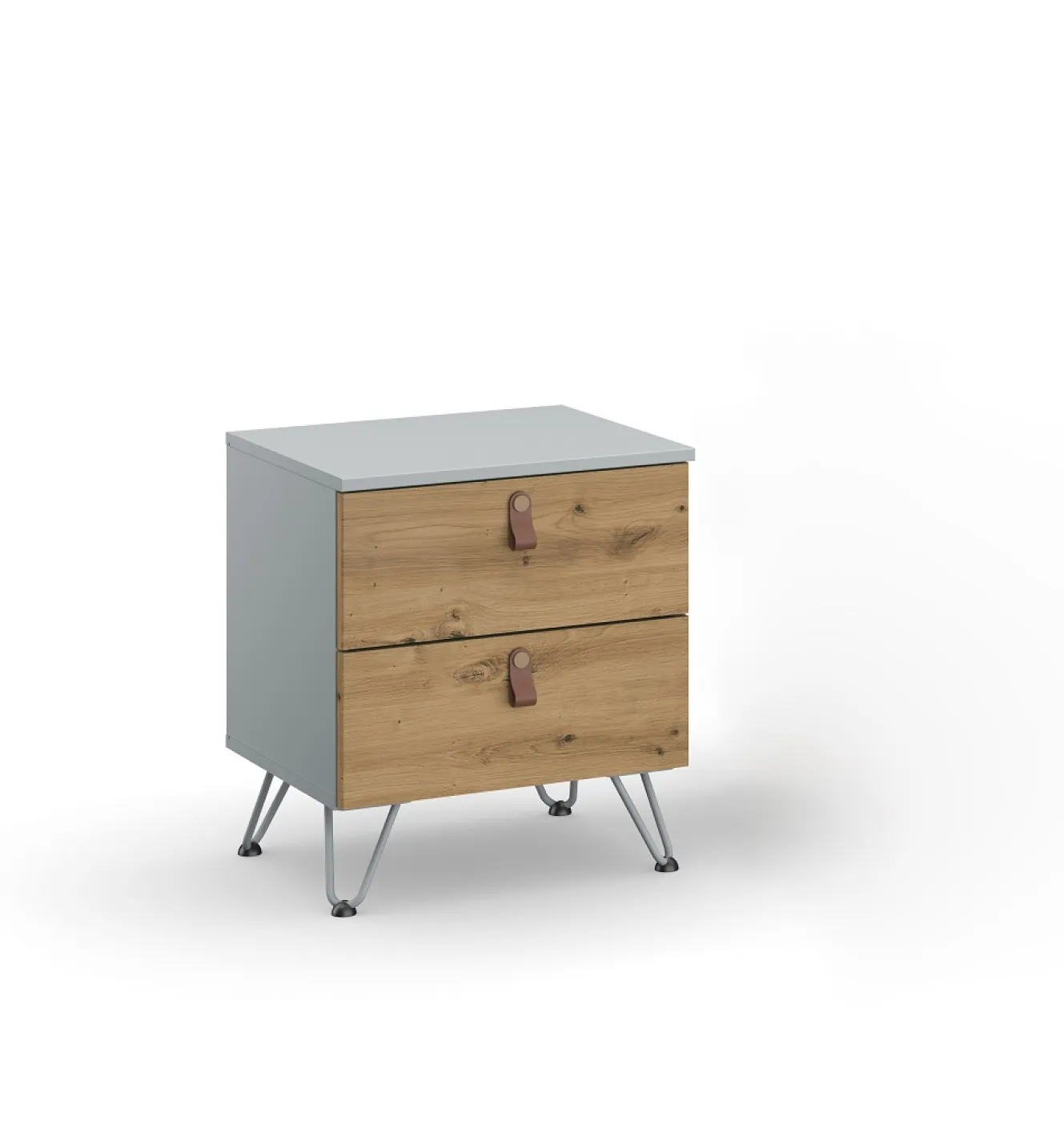 Bett Set Homey | mit Polsterkopfteil | seidengrau | 180x200 | mit 2 Nachttische