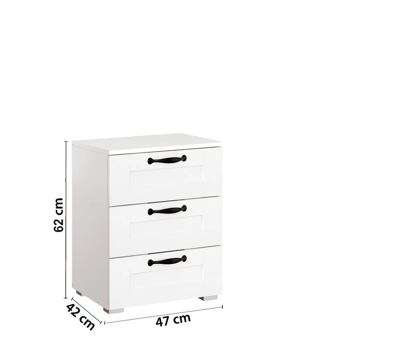 Bett Set Set Cottage | mit Sockelschubkästen | alpinweiß | 160x200 | mit 2 Nachttische