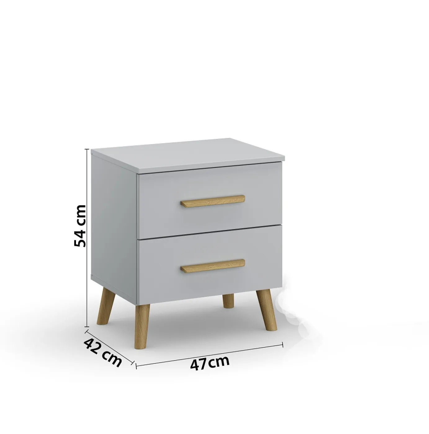 Bett Set Skandi | mit Polsterkopfteil | seidengrau | 140x200 | mit 2 Nachttische