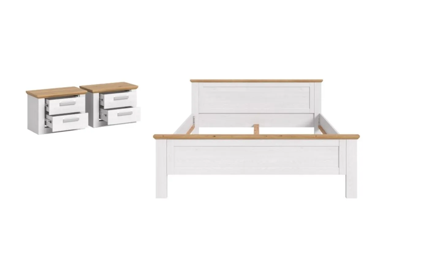 Bettanlage Verona 2 | mit 2 Nachttische | Artisan / Sibiu Lärche