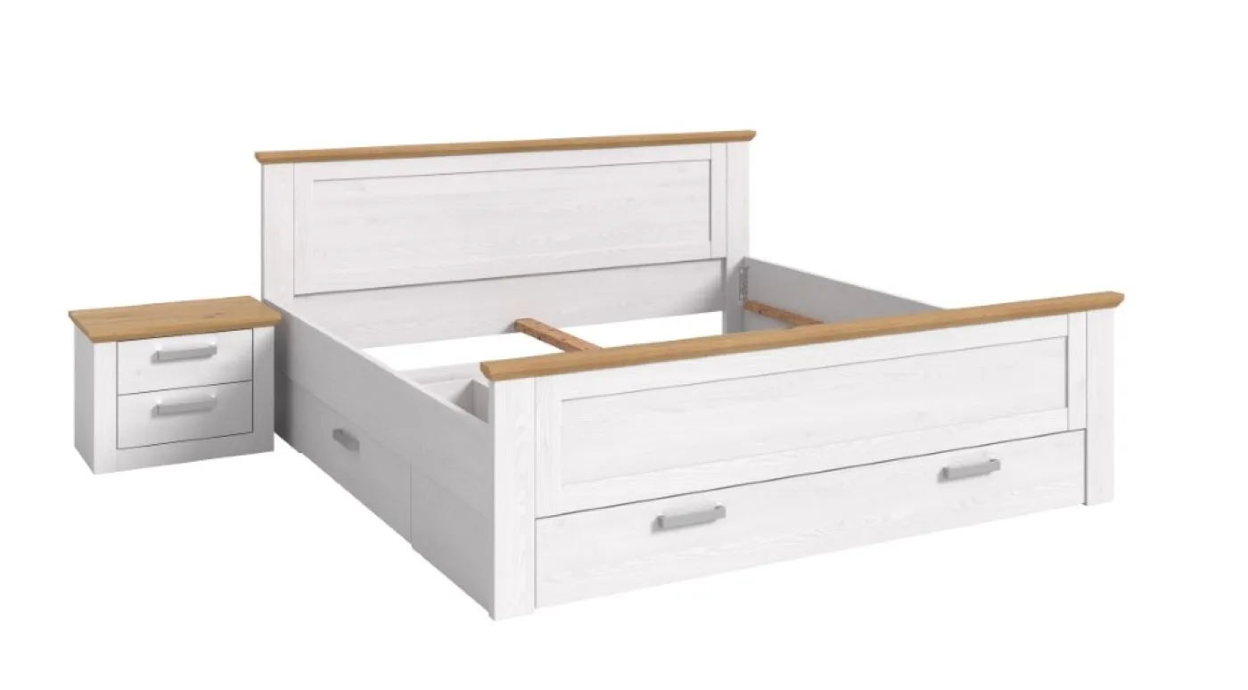 Bettanlage Verona 3 | mit Nachttisch & Bettauszügen | Artisan / Sibiu Lärche