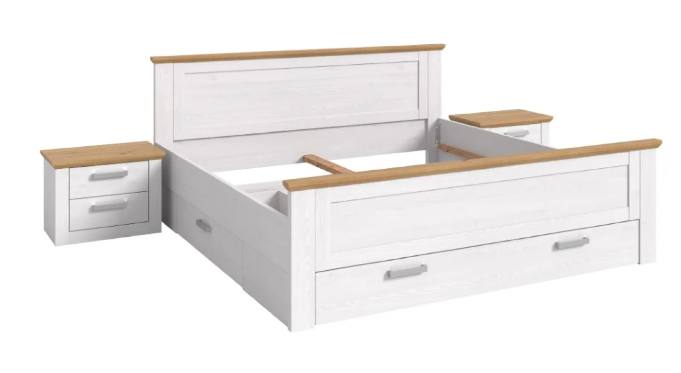 Bettanlage Verona 4 | mit Nachttisch & Bettauszügen | Artisan / Sibiu Lärche