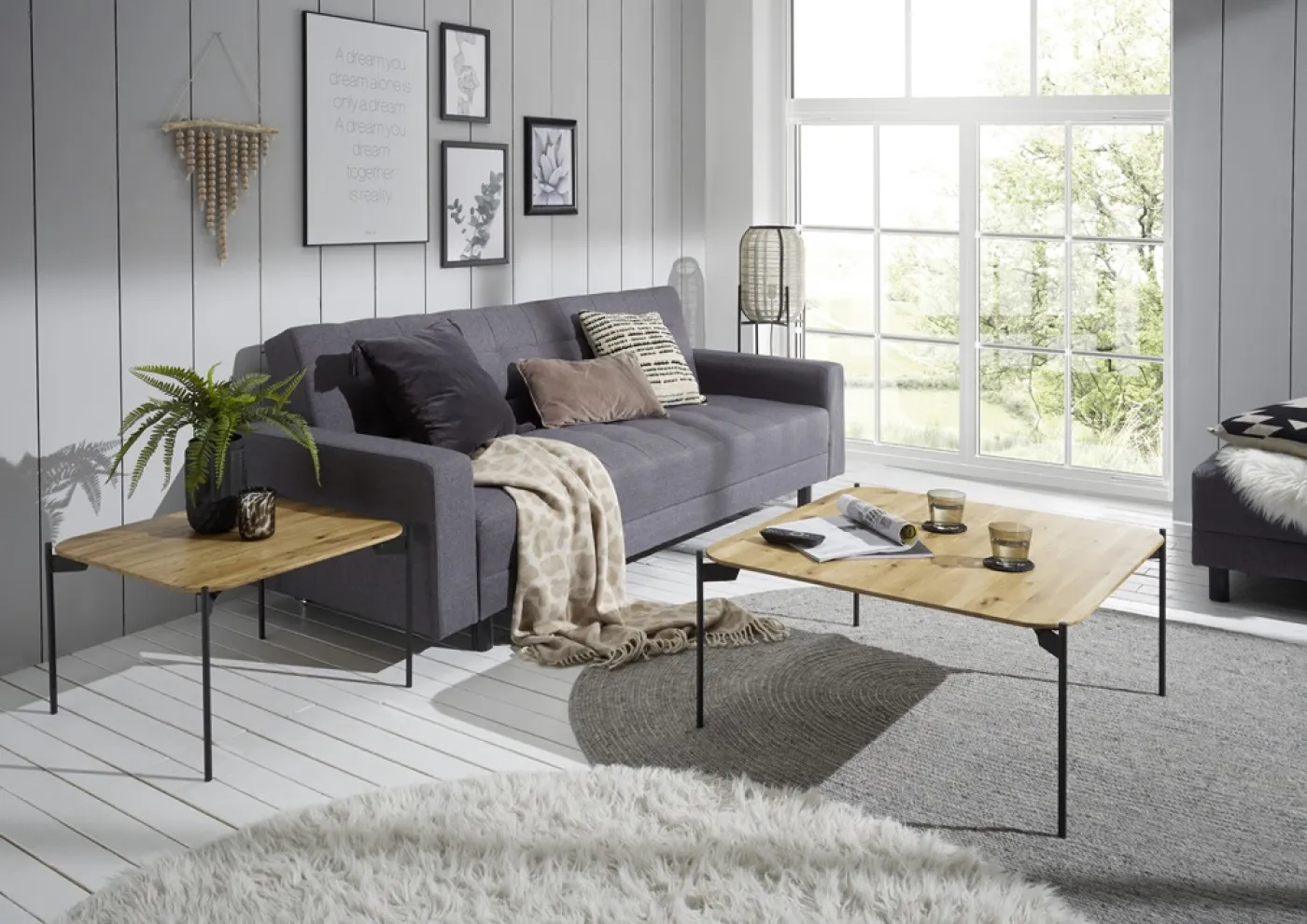 Couchtisch Alto | Eiche massiv / schwarz | verschiedene Größen