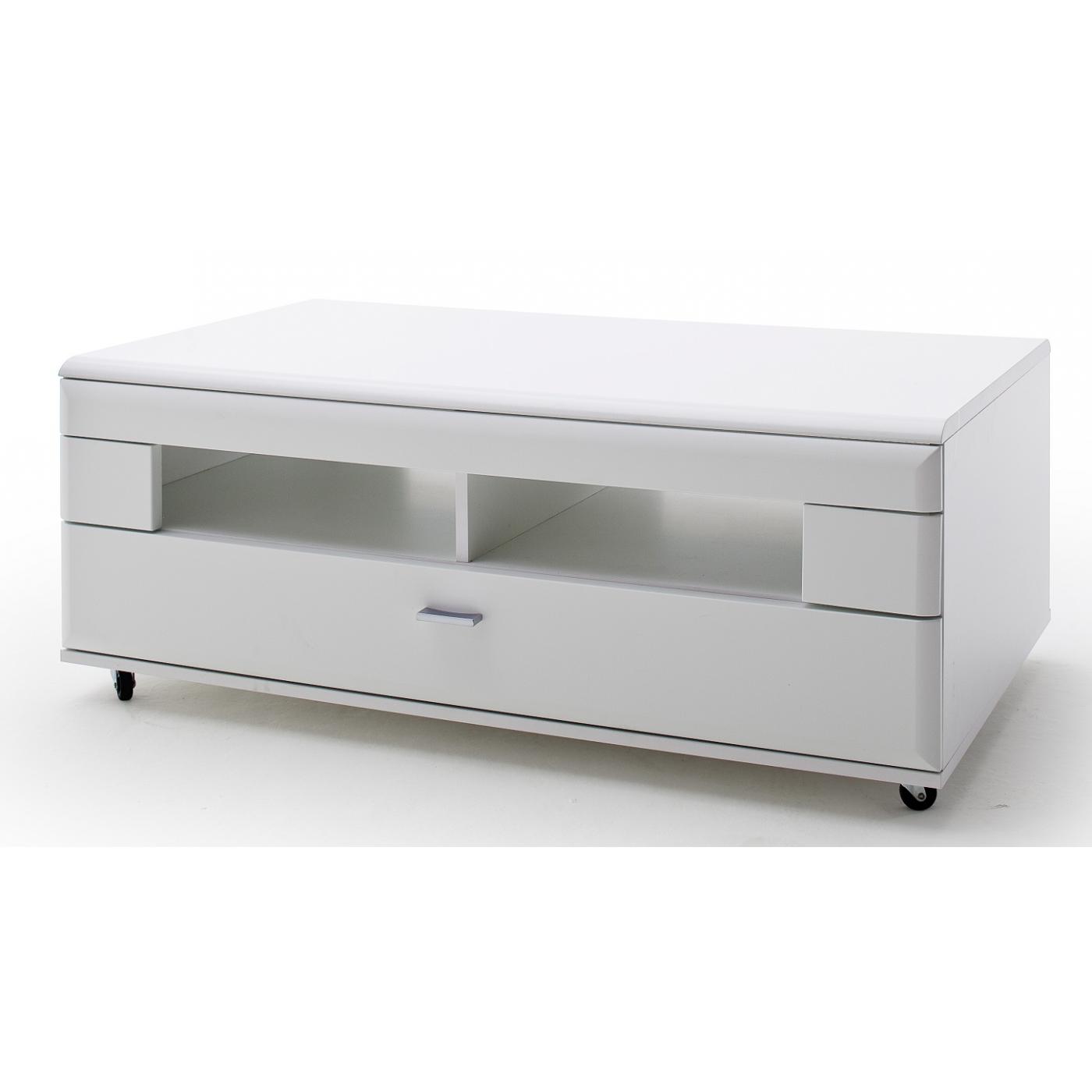 Couchtisch Amora | auf Rollen | 115x70 | weiß matt