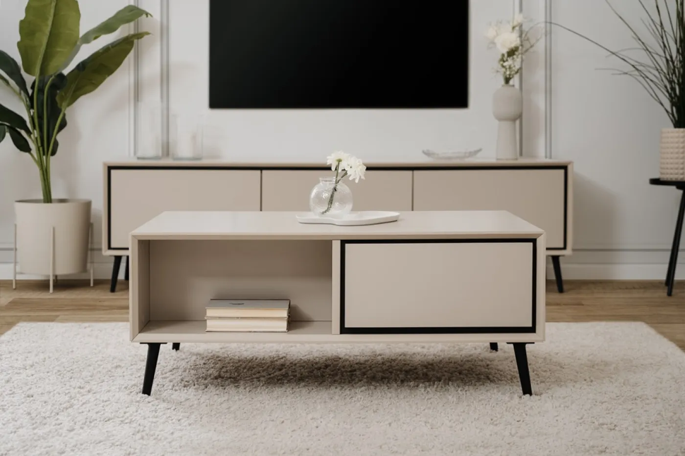 Couchtisch Arona | sand / schwarz