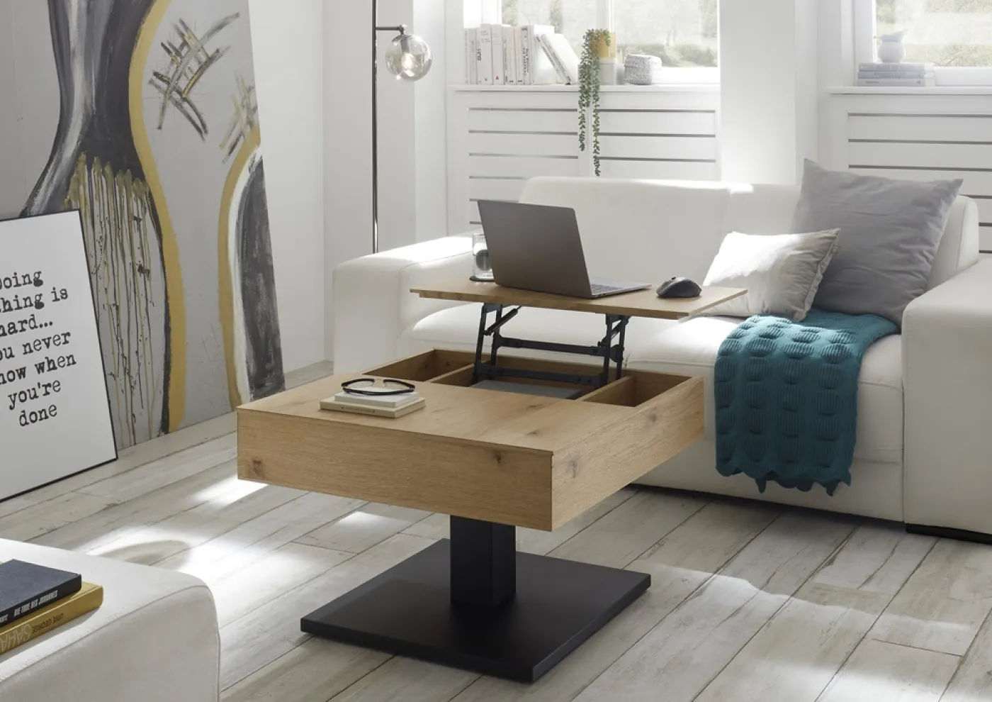 Couchtisch Ashton | 70x45 | Eiche / schwarz